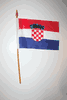CROATIA COUNTRY 4" X 6" SMALL STICK FLAGS WITH 10" POLE .. NEW
