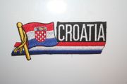 CROATIA COUNTRY FLAG WORD IRON-ON PATCH CREST BADGE .. NEW