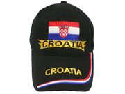 CROATIA HRVATSKA BLACK COUNTRY FLAG EMBOSSED HAT CAP .. NEW