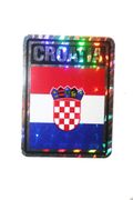 CROATIA SQUARE COUNTRY FLAG METALLIC BUMPER STICKER DECAL .. SIZE  3" X 4" INCHES .. NEW