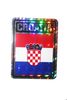 CROATIA SQUARE COUNTRY FLAG METALLIC BUMPER STICKER DECAL .. SIZE  3" X 4" INCHES .. NEW