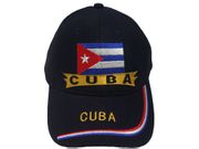 CUBA BLACK COUNTRY FLAG EMBOSSED HAT CAP .. NEW