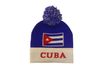CUBA BLUE WHITE COUNTRY FLAG TOQUE HAT WITH POM POM CUBA BLUE WHITE COUNTRY FLAG TOQUE HAT WITH POM POM