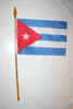 CUBA COUNTRY 4" X 6" SMALL STICK FLAG WITH 10" POLE .. NEW