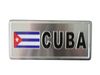 CUBA COUNTRY FLAG SILVER METAL LICENSE PLATE STICKER DECAL .. NEW