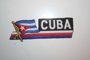 CUBA COUNTRY FLAG WORD IRON-ON PATCH CREST BADGE . NEW