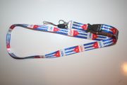 CUBA HIGH GLOSS COUNTRY FLAG LANYARD KEYCHAIN PASSHOLDER .. NEW