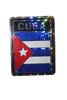 CUBA SQUARE COUNTRY FLAG METALLIC BUMPER STICKER DECAL .. SIZE  3" X 4" INCHES .. NEW