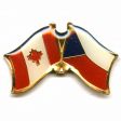 CZECH REPUBLIC / CANADA COUNTRY FLAG SMALL METAL FRIENDSHIP  LAPEL PIN BADGE .. NEW