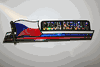CZECH REPUBLIC COUNTRY FLAG LONG METALIC CAR AUTOMOBILE BUMPER STICKER DECAL EMBLEM .. NEW