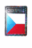 CZECH REPUBLIC SQUARE COUNTRY FLAG METALLIC BUMPER STICKER DECAL .. SIZE 3" X 4" INCHES .. NEW
