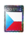CZECH REPUBLIC SQUARE COUNTRY FLAG METALLIC BUMPER STICKER DECAL .. SIZE 3" X 4" INCHES .. NEW