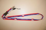 CZECH REPUBLIC STRIPED COUNTRY FLAG LANYARD KEYCHAIN PASSHOLDER SOCCER HOCKEY ... NEW