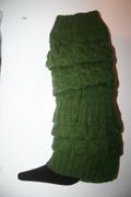 DARK GREEN PAIR OF LADIES LEG WARMERS LEGGINGS BY ANGELINA .. ONE SIZE FITS ALL .. NEW