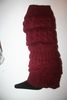 DARK RED PAIR OF LADIES LEG WARMERS LEGGINGS BY ANGELINA .. ONE SIZE FITS ALL .. NEW