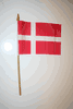 DENMARK COUNTRY 4" X 6" SMALL STICK FLAG WITH 10" POLE .NEW