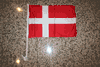 DENMARK COUNTRY CAR FLAG FOR YOUR AUTOMOBILE WITH POLE .. NEW
