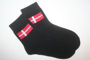 ***SOLD OUT***DENMARK COUNTRY FLAG PAIR OF BLACK WOMENS HIGH QUALITY DRESS SOCKS .. SIZE 9-11 ...NEW IN PACKAGE