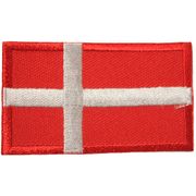 DENMARK COUNTRY FLAG SMALL IRON ON PATCH CREST BADGE .. NEW
