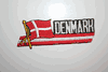 DENMARK COUNTRY FLAG WORD IRON-ON  PATCH CREST BADGE ..NEW