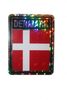 DENMARK SQUARE COUNTRY FLAG METALLIC BUMPER STICKER DECAL .. SIZE 3" X 4" INCHES .. NEW