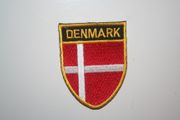 DENMARK OVAL COUNTRY FLAG IRON ON SHIELD PATCH CREST BADGE .. NEW