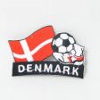 DENMARK SOCCER BALL FOOTBALL IRON ON EMBROIDERED PATCH CREST BADGE ..NEW