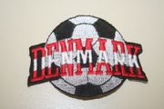 DENMARK SOCCER BALL FOOTBALL IRON ON PATCH CREST BADGE .. NEW