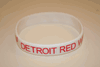 DETROIT RED WINGS NHL HOCKEY WHITE SILICONE BRACELET WITH LOGO (ADULT AND KIDS SIZES)