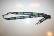 DOMINICA BLACK COUNTRY FLAG LANYARD KEYCHAIN PASSHOLDER .. NEW
