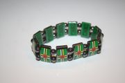 DOMINICA COUNTRY FLAG METAL REVERSIBLE SPORTS BRACELET WRISTBAND . NEW