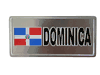 DOMINICA COUNTRY FLAG SILVER SMALL METALLIC LICENSE PLATE DECAL STICKER EMBLEM ...