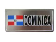 DOMINICA COUNTRY FLAG SILVER SMALL METALLIC LICENSE PLATE DECAL STICKER EMBLEM ...