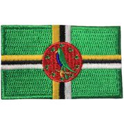 DOMINICA COUNTRY FLAG SMALL IRON ON PATCH CREST BADGE .. NEW