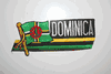 DOMINICA COUNTRY FLAG WORD IRON-ON PATCH CREST BADGE ..NEW