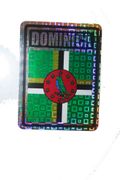 DOMINICA SQUARE COUNTRY FLAG METALLIC BUMPER STICKER DECAL .. SIZE 3" X 4" INCHES .. NEW