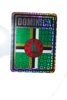 DOMINICA SQUARE COUNTRY FLAG METALLIC BUMPER STICKER DECAL .. SIZE 3" X 4" INCHES .. NEW