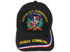 DOMINICAN REPUBLIC BLACK COUNTRY FLAG EMBOSSED HAT CAP .. NEW