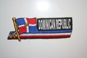 DOMINICAN REPUBLIC COUNTRY FLAG WORD IRON-ON PATCH CREST BADGE .. NEW