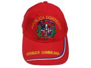 DOMINICAN REPUBLIC RED COUNTRY FLAG EMBOSSED HAT CAP .. NEW