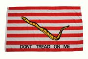 DONT TREAD ON ME Red White Striped 3' X 5' Feet FLAG BANNER