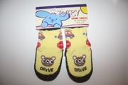 DRIVE PANDA YELLOW PAIR OF KIDS CHILDS YOUTHS SLIPPER SOCKS ... 2 SIZES AVAILABLE .. 1-2 YEARS ... 2-3 YEARS .. NEW