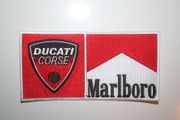 DUCATI CORSE MARLBORO MOTOGP IRON-ON LARGE PATCH CREST BADGE ...CASEY STONER & NICKY HADEN .... NEW