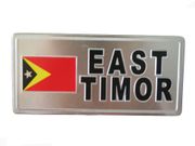 EAST TIMOR COUNTRY FLAG SMALL METAL LICENSE PLATE DECAL STICKER EMBLEM .. NEW