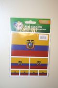 ECUADOR COUNTRY FLAG COLLECTION OF 7 DIFFERENT SIZE STICKERS ... NEW