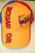 ECUADOR COUNTRY FLAG COLORS EMBOSSED HAT CAP ... NEW