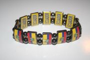 ECUADOR COUNTRY FLAG FLEXIBLE METAL NYLON BRACELET ... NEW
