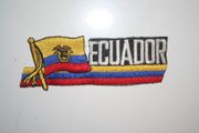 ECUADOR COUNTRY FLAG WORD IRON-ON PATCH CREST BADGE .. NEW