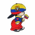 ECUADOR LITTLE BOY COUNTRY FLAG IRON ON EMBROIDERED PATCH CREST BADGE .. NEW