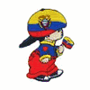ECUADOR LITTLE BOY COUNTRY FLAG IRON ON EMBROIDERED PATCH CREST BADGE .. NEW
